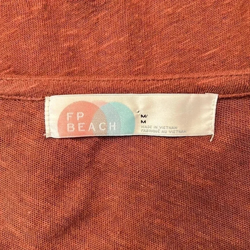 Free People Beach Linen Blend Drop Waist Button Up Oversized Mini Dress Medium - Picture 7 of 9